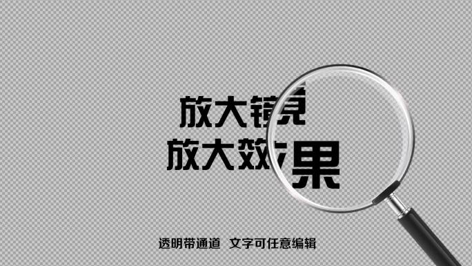 放大镜 放大效果【ae模板】文字LOGO