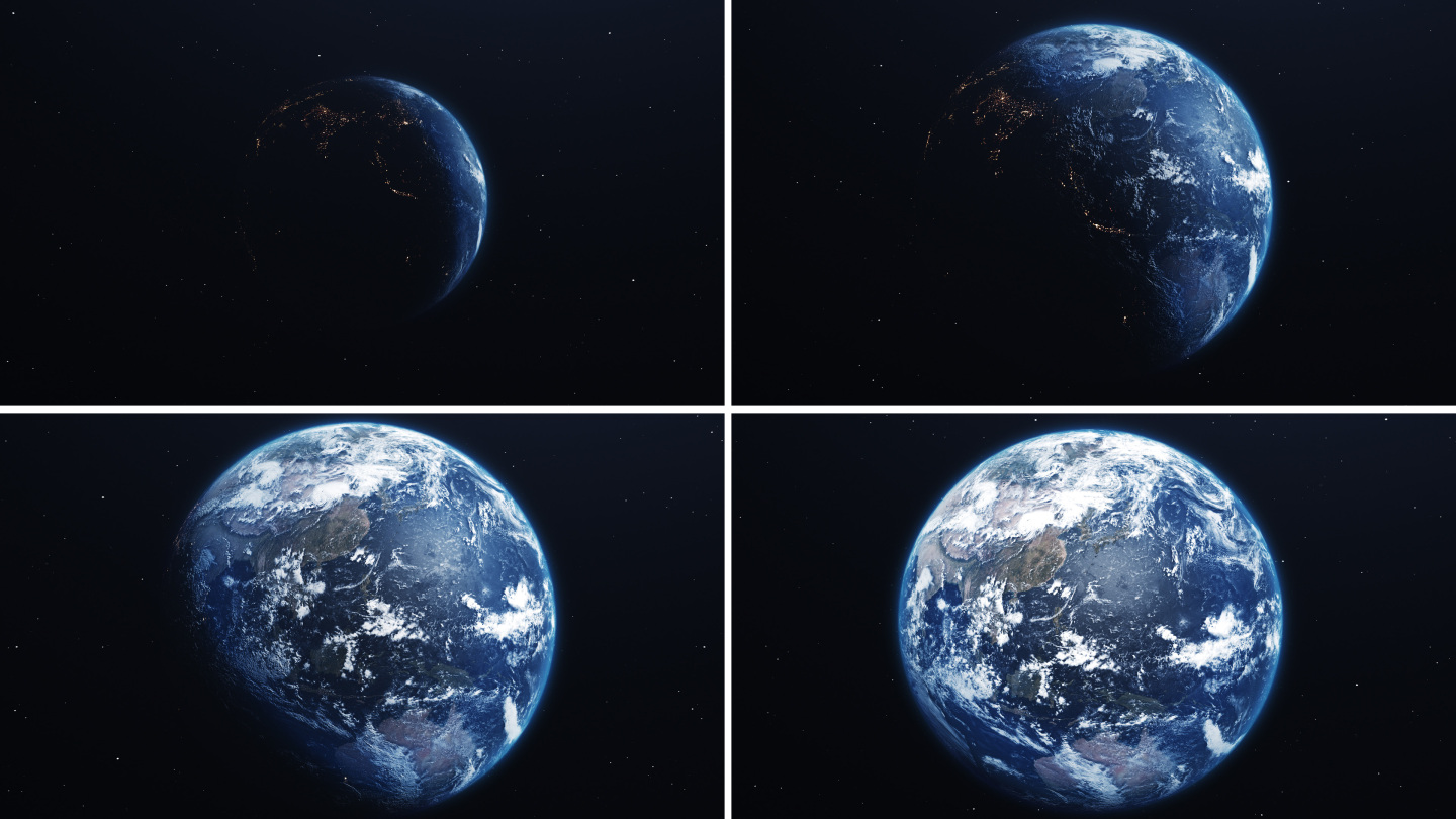 【有城市灯光】真实蓝星-地球