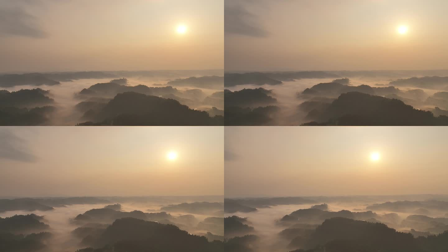 大山里的日出云海