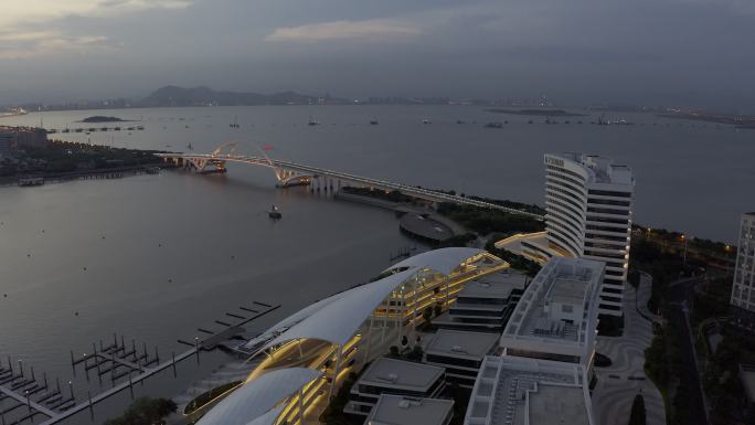 路桥总部厦门国际游艇汇写字楼航拍夜景
