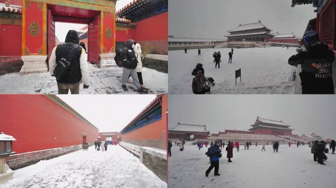 冬天大雪，故宫雪景，北京大雪，紫禁城下雪