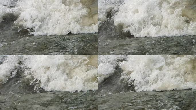 水浪花海浪溅起水浪飞溅浪花水花源泉水流走