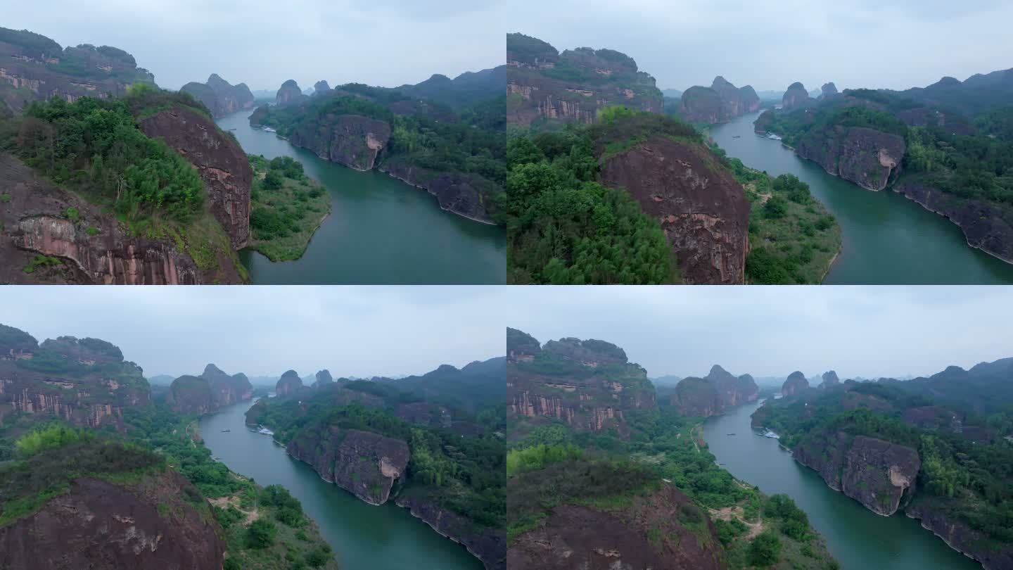 航拍江西鹰潭龙虎山景区