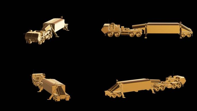 反导弹雷达车黄金版效果展示通道素材