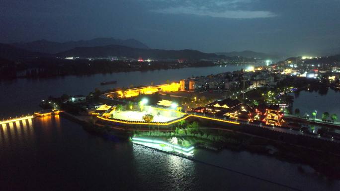 浙江省杭州建德梅城古城夜景