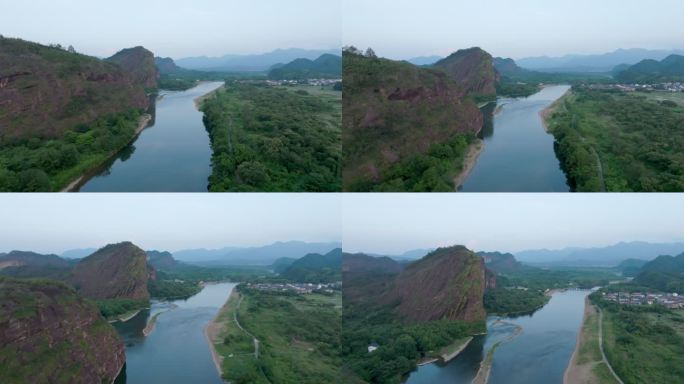 航拍江西鹰潭龙虎山景区