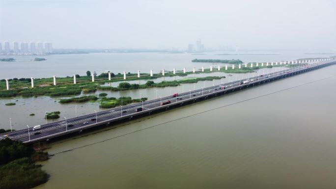 4K跨湖公路大桥高速公路江苏滆湖