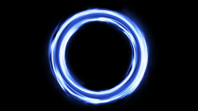 蓝色环形能量光圈传送门