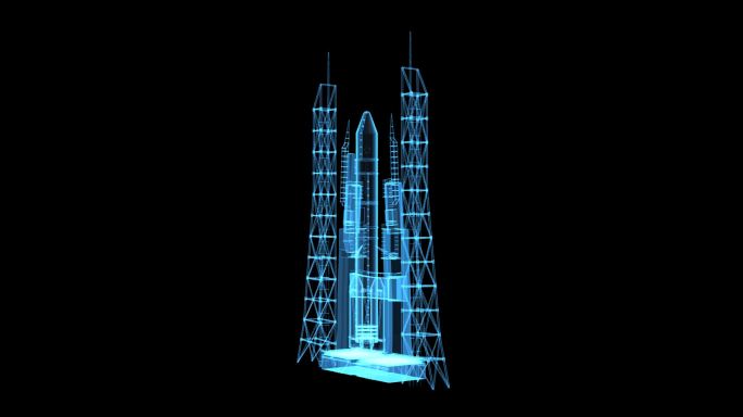 全息火箭发射台素材带通道