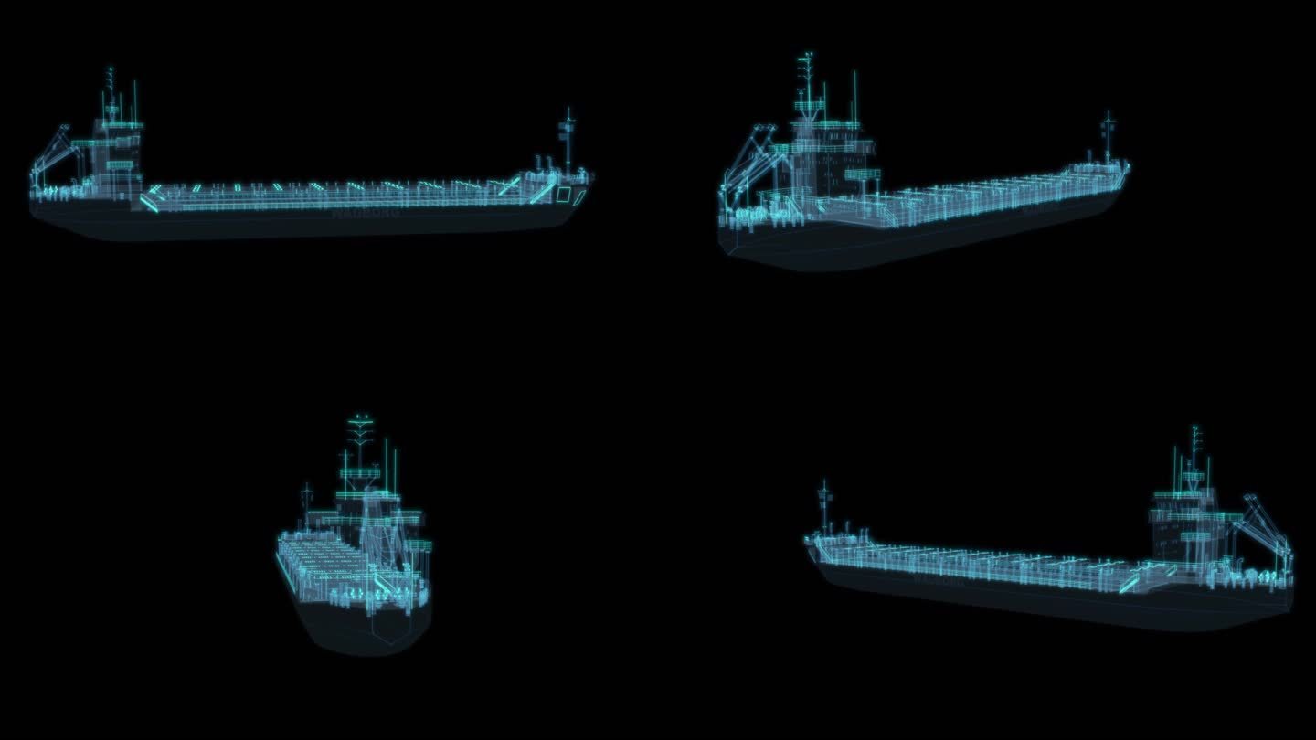 大型空货轮集装箱 游船科幻透明赛博朋克