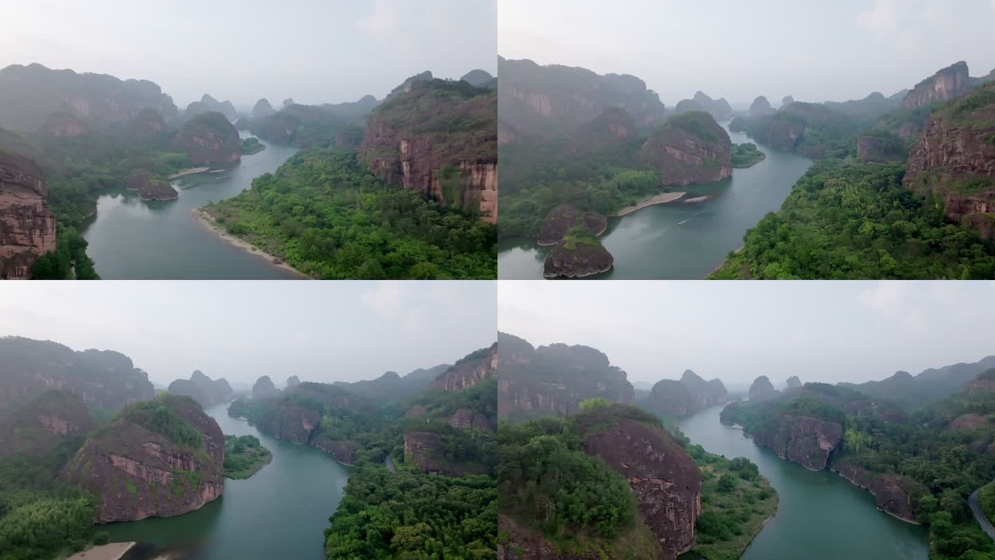 航拍江西鹰潭龙虎山景区