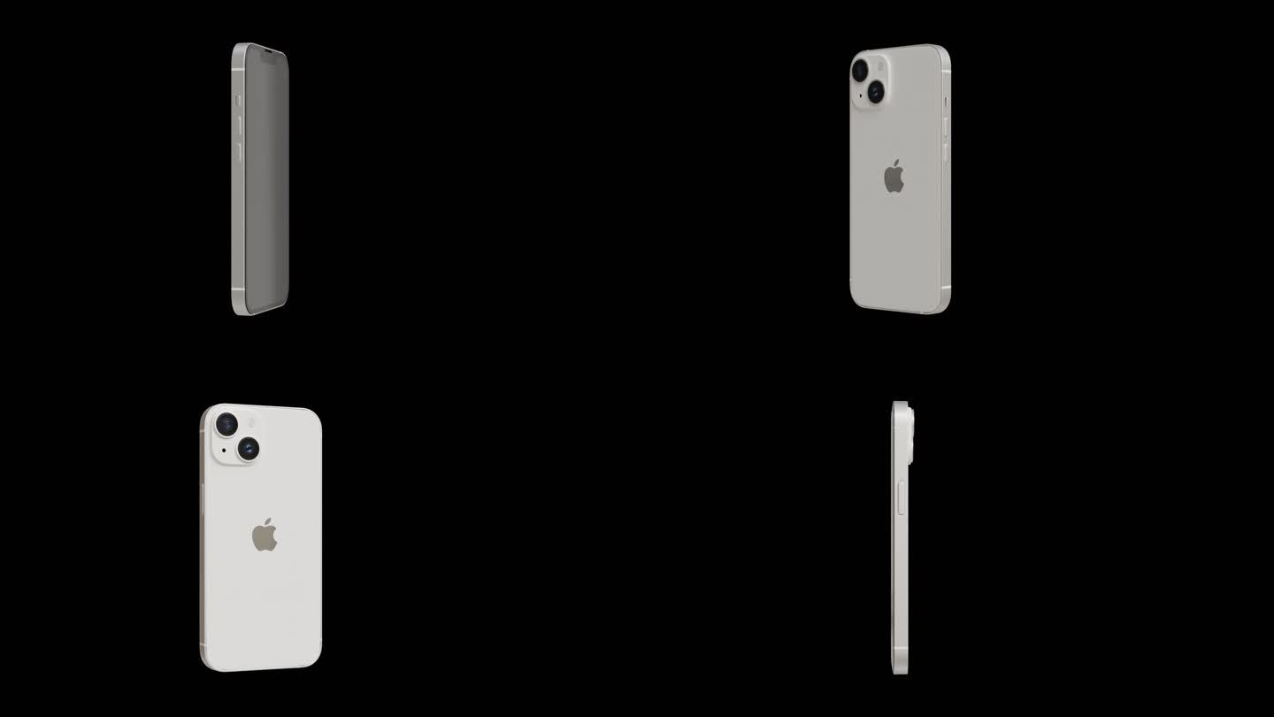 苹果iPhone 14白色手机透明背景