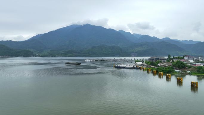 航拍浙江省杭州市建德市三都渔村