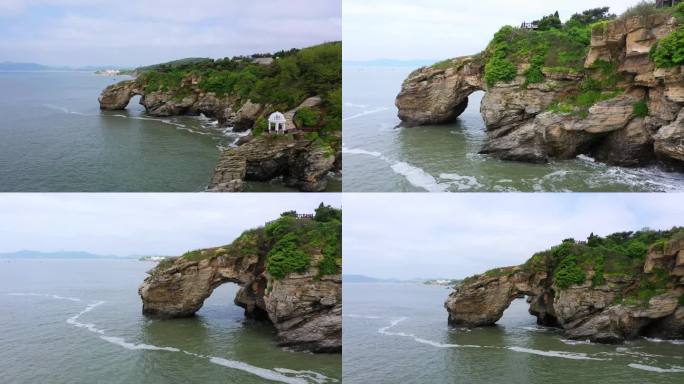 航拍大连金石滩地质公园的恐龙探海