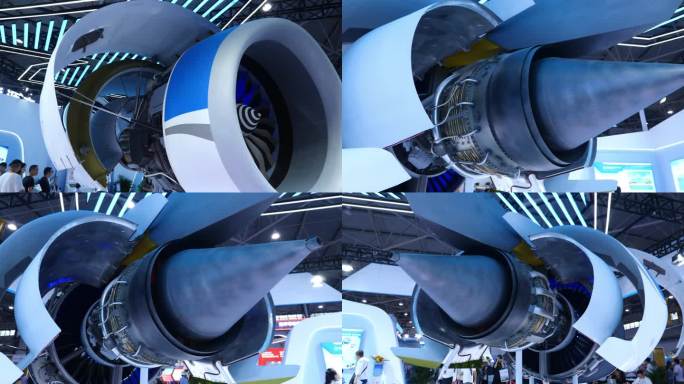 大国制造 科技展会上的飞机引擎