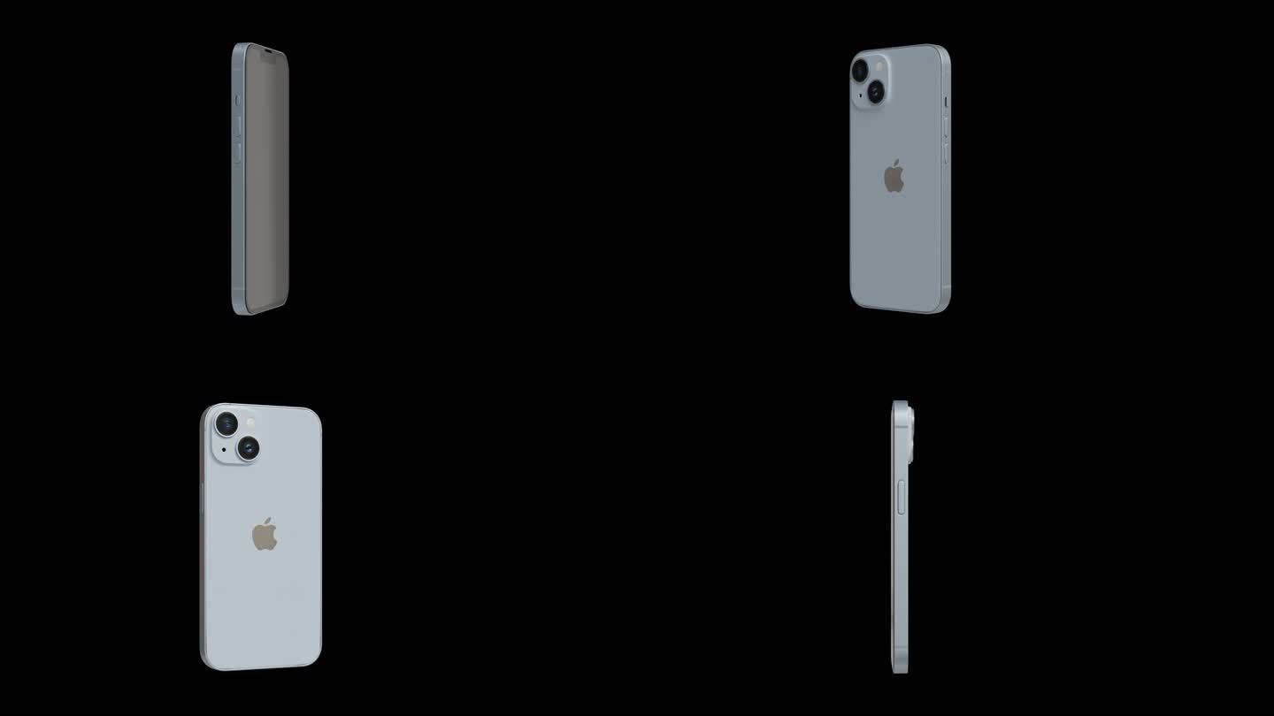 苹果iPhone 14蓝色手机透明背景