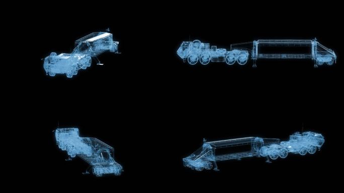 反导弹雷达车透视全息通道素材