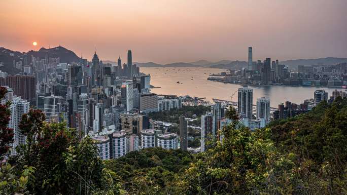 香港航拍夜景 相机延时 维多利亚港4k