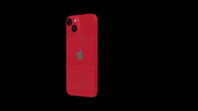 苹果iPhone 14红色手机透明背景