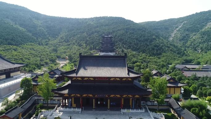 航拍徐州贾汪大洞山茱萸寺