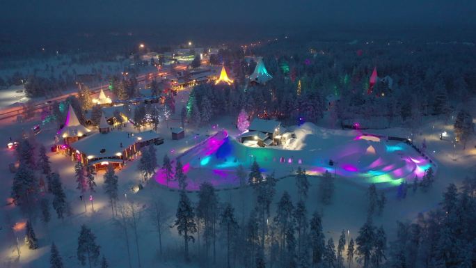芬兰 罗瓦涅米 圣诞老人村 航拍
