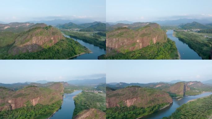 航拍江西鹰潭龙虎山景区