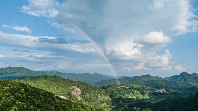 大山天空彩虹延时摄影