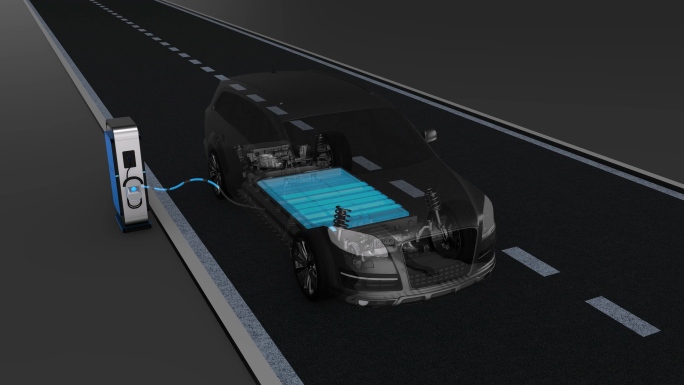 新能源电动汽车汽车充电零件模型结构动画