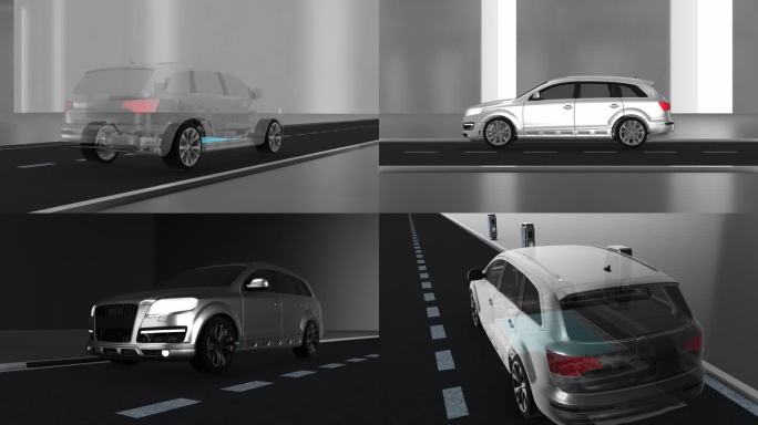 新能源电动汽车汽车充电零件模型结构动画