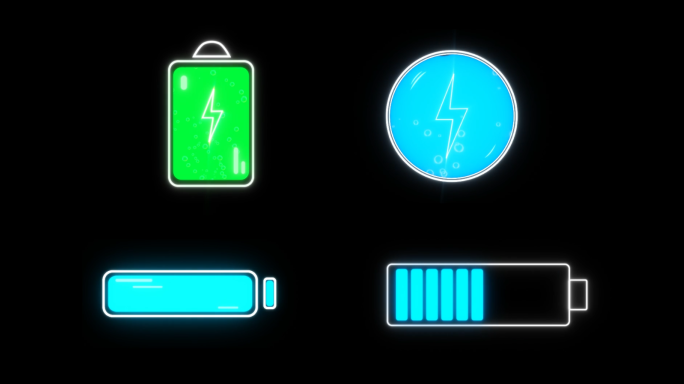 （带通道）4种卡通电池充电效果AE模板