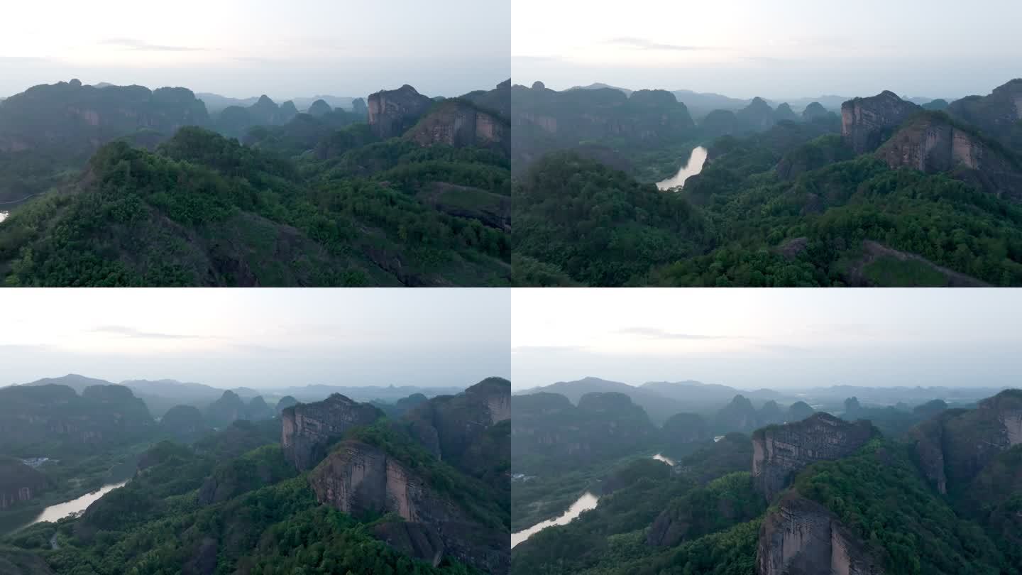 航拍江西鹰潭龙虎山景区