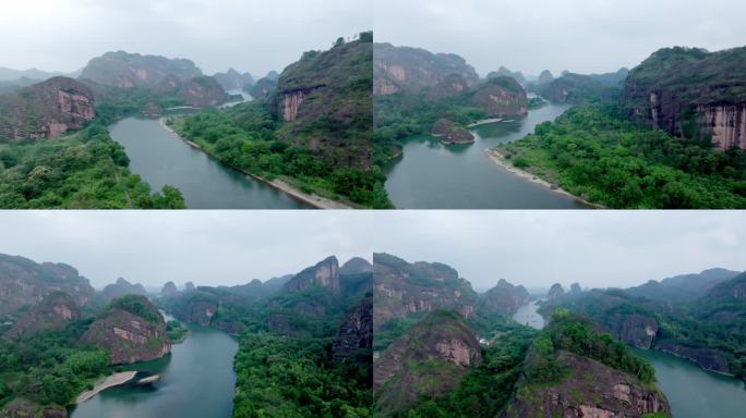 航拍江西鹰潭龙虎山景区