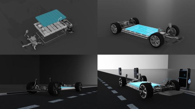 新能源电动汽车汽车零件充电充电桩动画模型