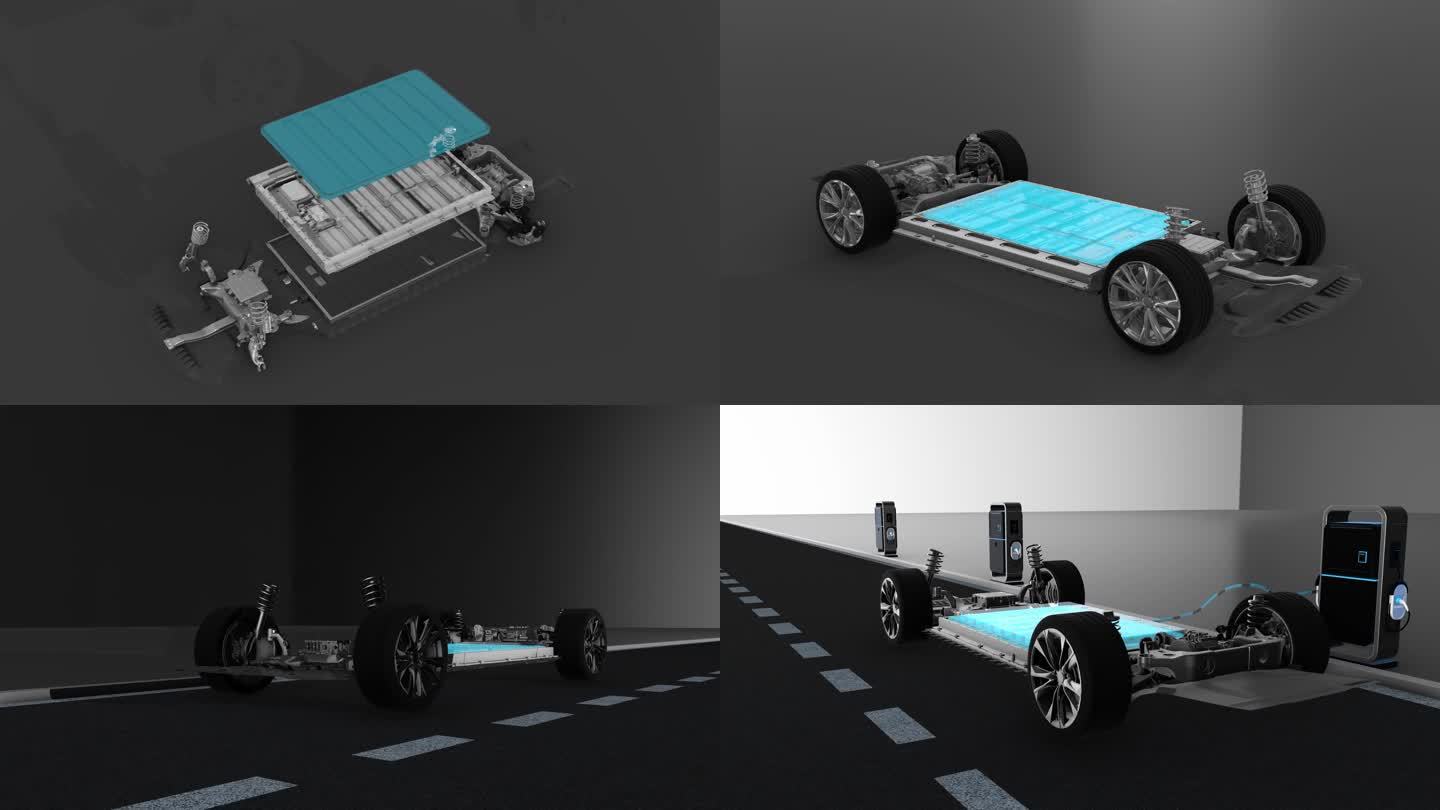 新能源电动汽车汽车零件充电充电桩动画模型