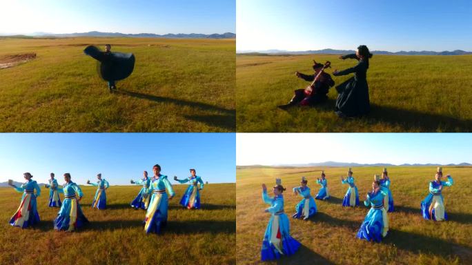 蒙古姑娘草原跳舞