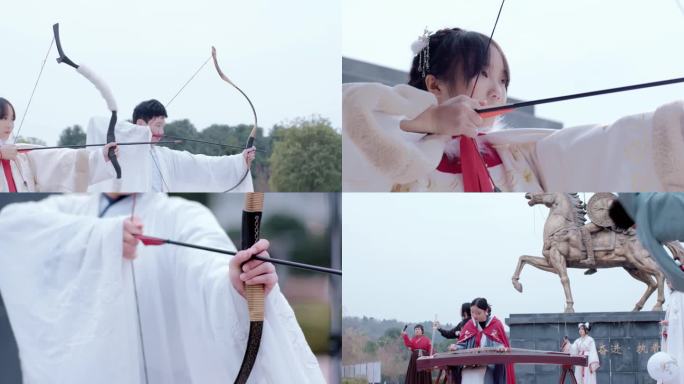 【4K】大学社团活动射箭古筝