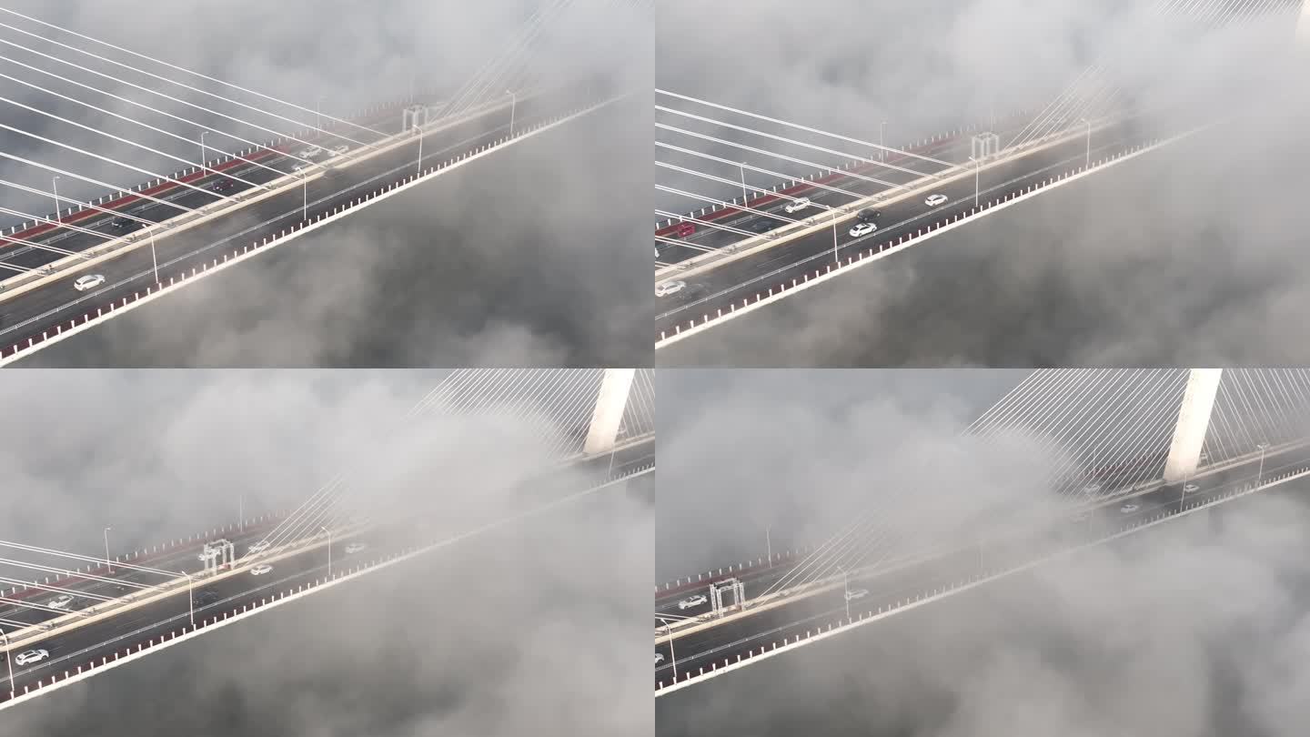 沈阳浑河平流雾航拍高清4K视频