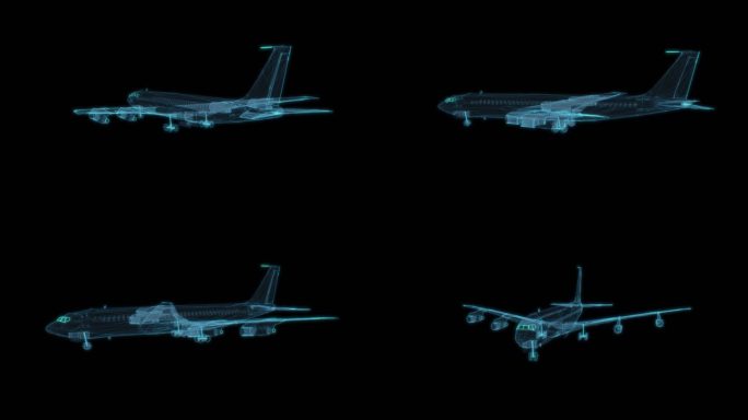 飞机 科幻透明赛博朋克BOEIN707