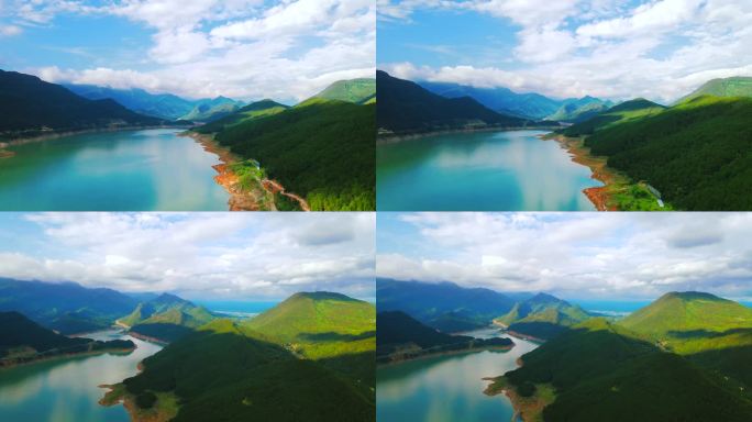 四川江油涪江六峡航拍自然美景