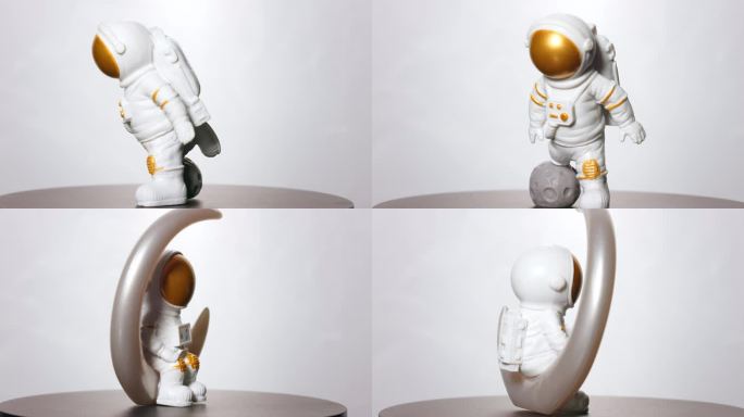 宇航员玩具卡通塑料摆件展品实物素材