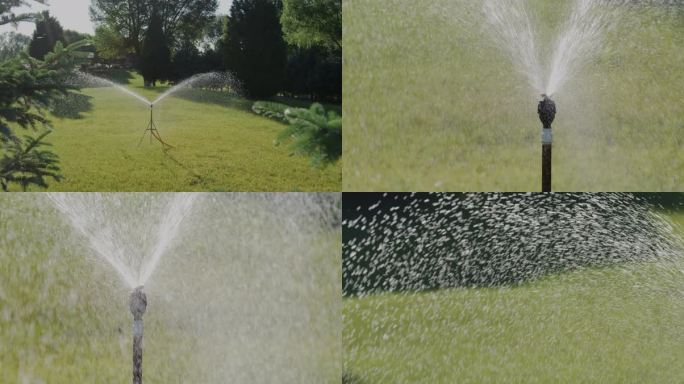 自动喷灌公园灌溉清晨公园 社区绿植草地