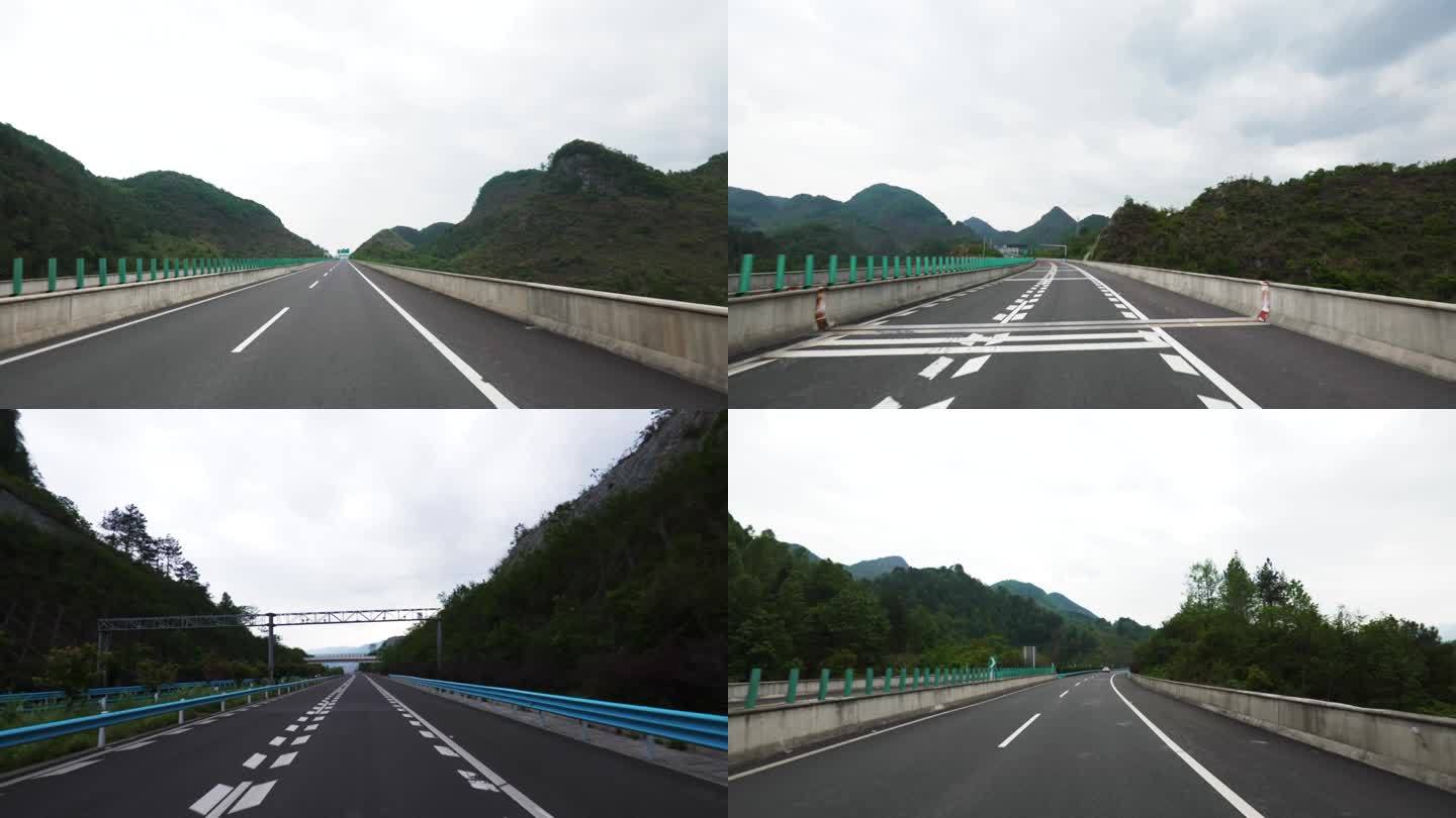 汽车行驶在贵州省山区高速公路