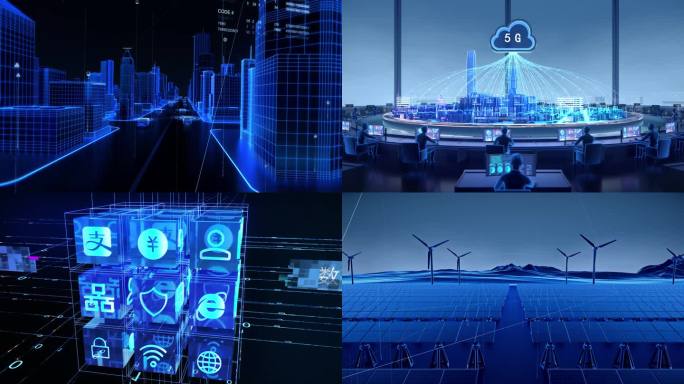 科技数字智能城市穿梭片头AE+C4D