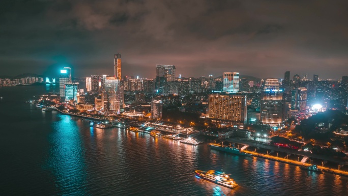 厦门鹭江道夜景延时