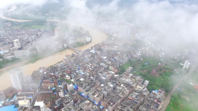 合江航拍江景城市