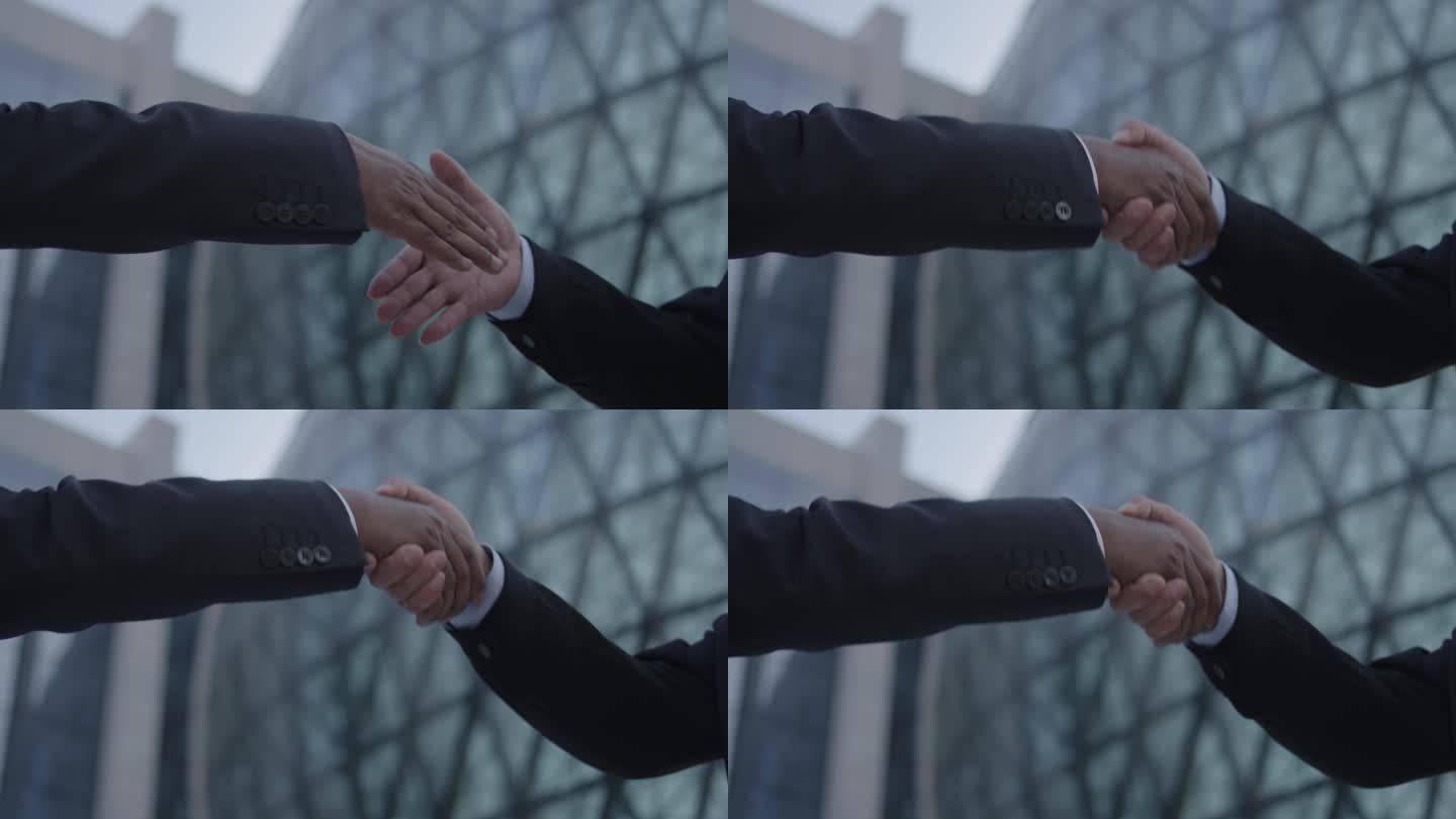 【4K】商业合作成交  跟外国人握手