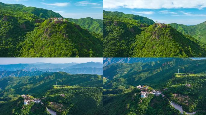 航拍北京西山 门头沟妙峰山