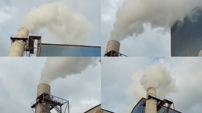 厂区烟囱环境破坏排放烟雾工业污染