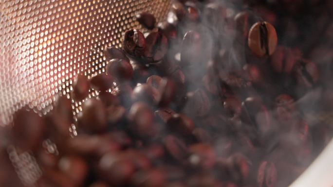 咖啡制作咖啡豆烘焙翻炒视频素材