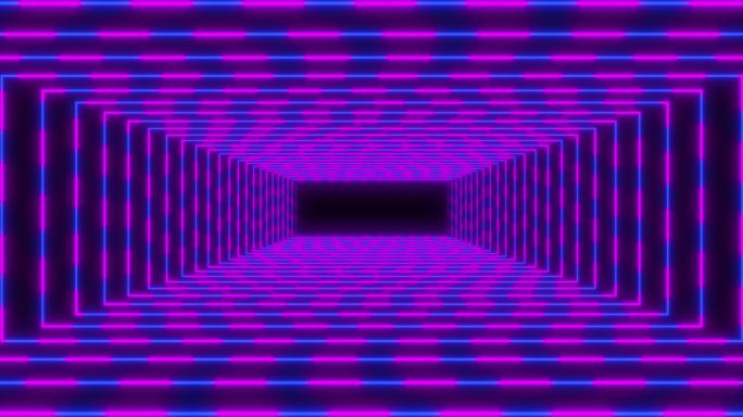 6K蓝紫色方形分段隧道空间通道异步